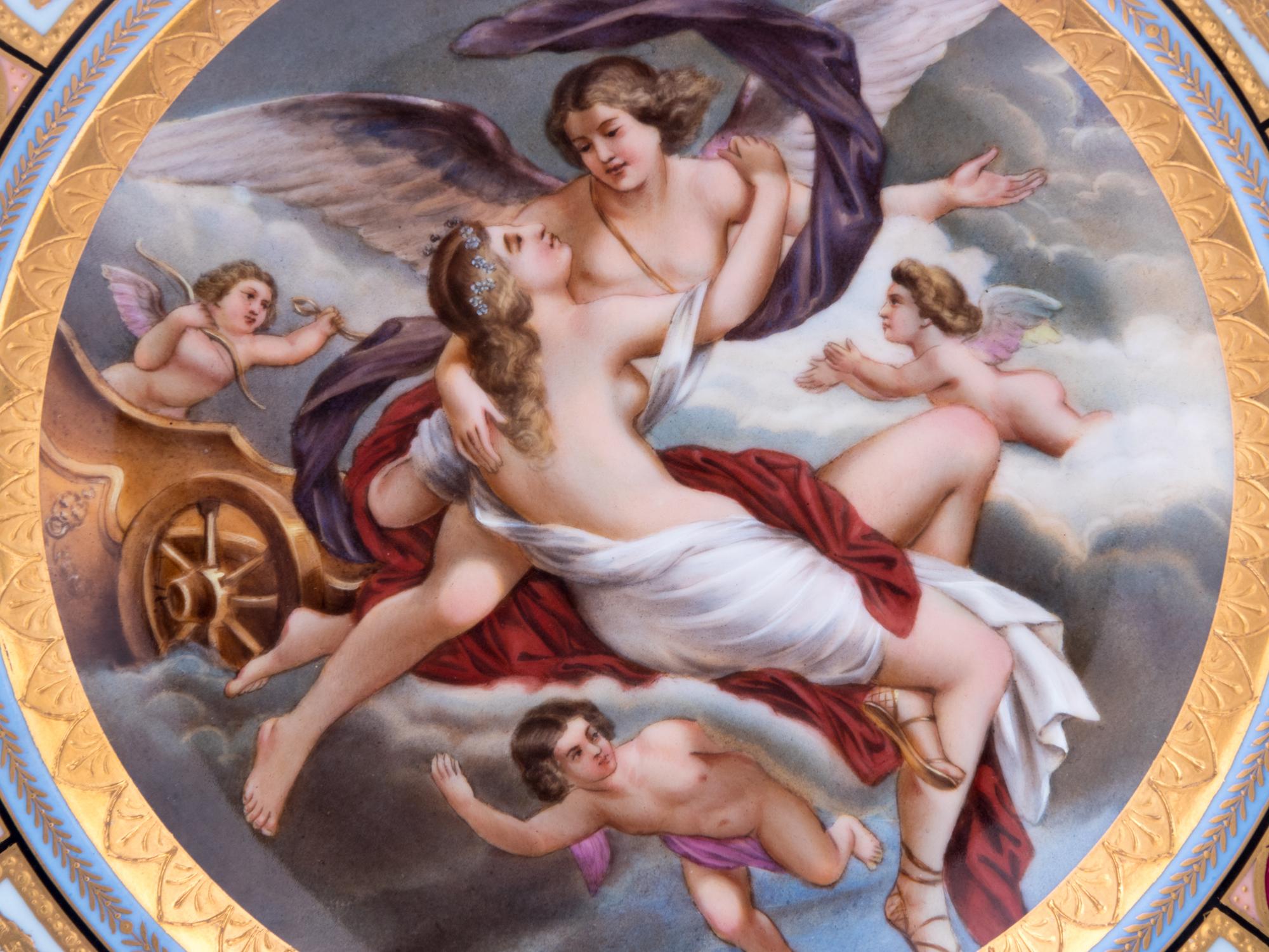 A Vienna Painted and Parcel Gilt Porcelain Cabinet Plate