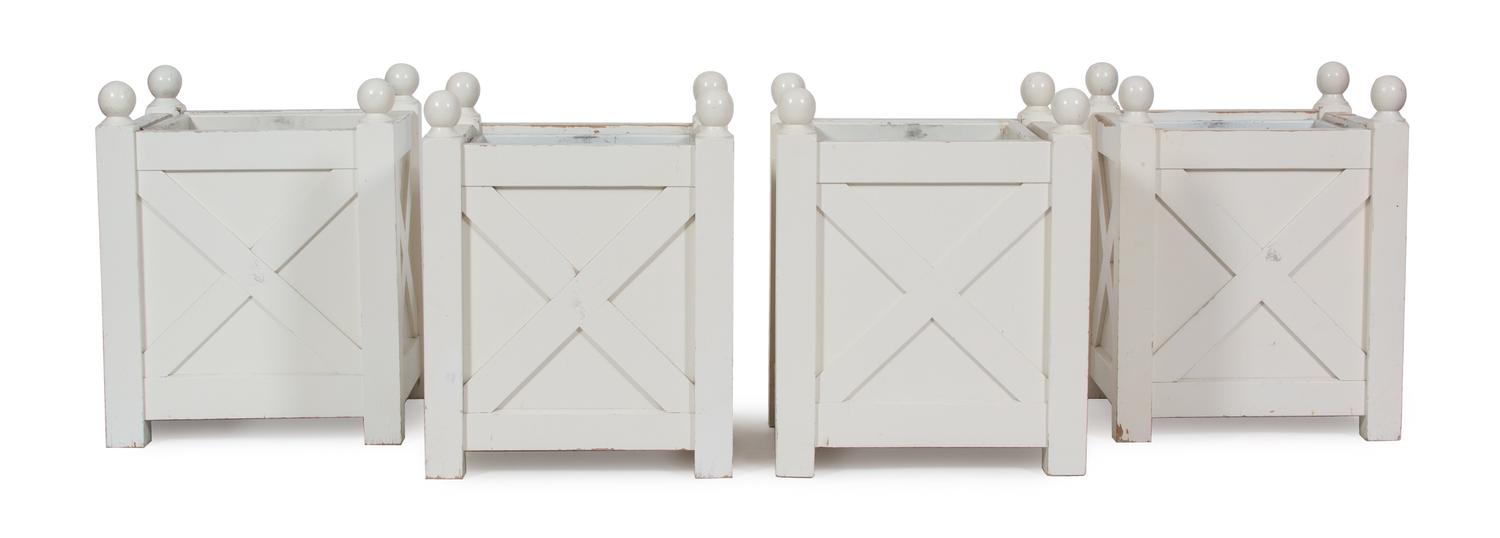 Four Regency Style White Composition Planters — 20TH CENTURY