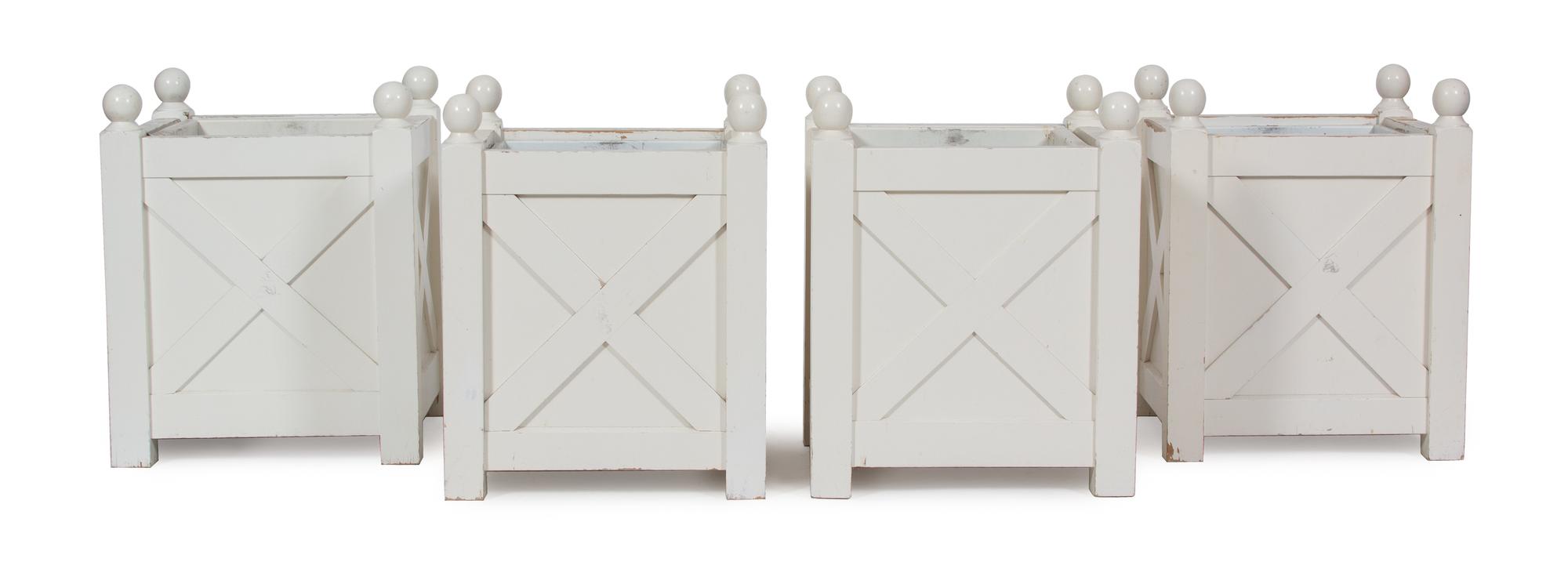 Four Regency Style White Composition Planters — 20TH CENTURY