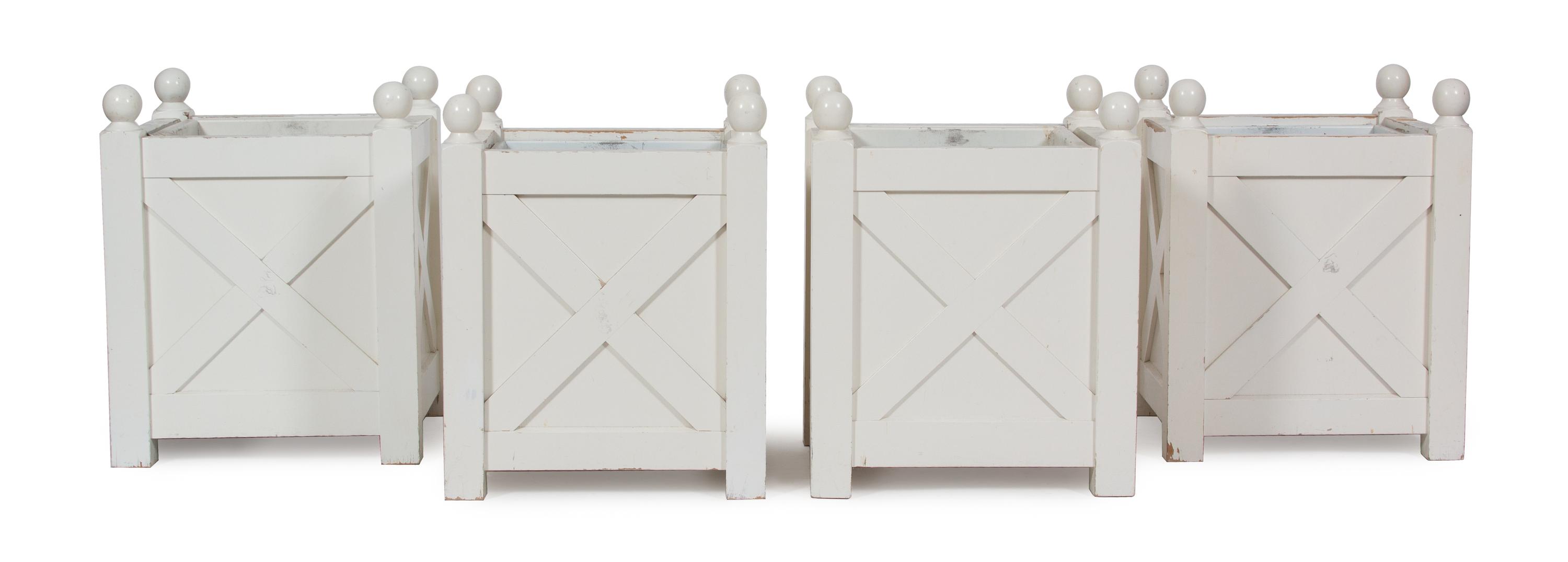 Four Regency Style White Composition Planters — 20TH CENTURY