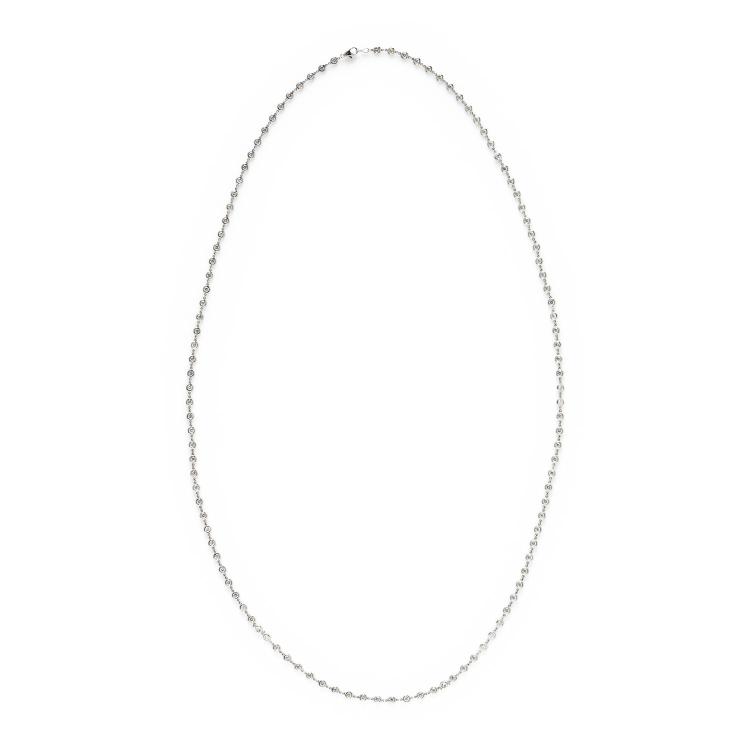 DIAMOND AND WHITE GOLD STATION NECKLACE