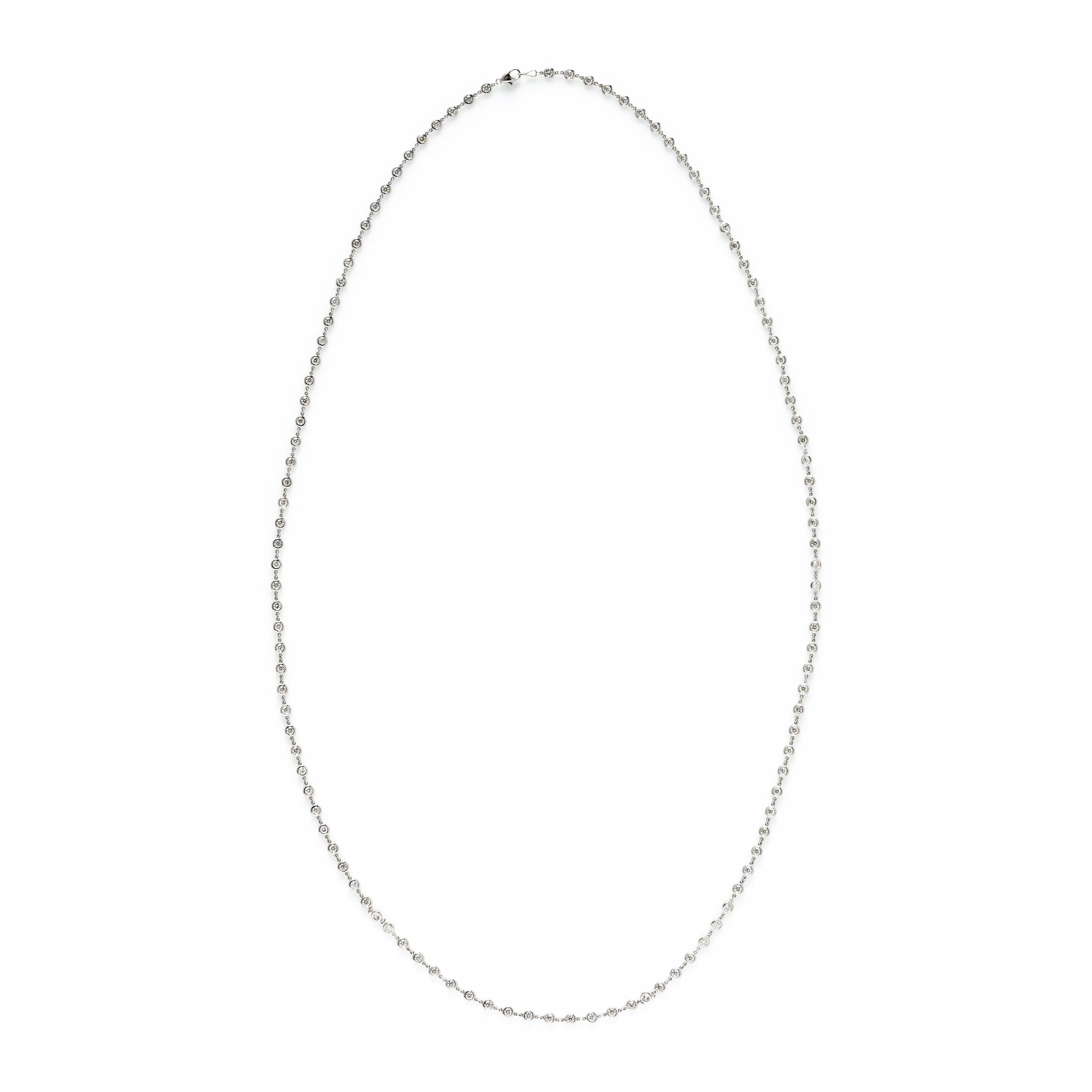 DIAMOND AND WHITE GOLD STATION NECKLACE