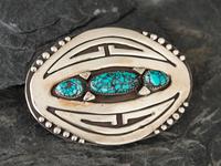 Sterling Silver and Turquoise Belt Buckle