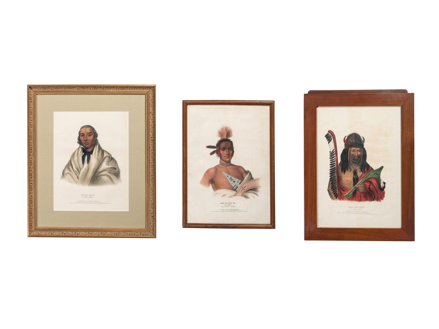 Three McKenney and Hall Hand-Colored Lithographs