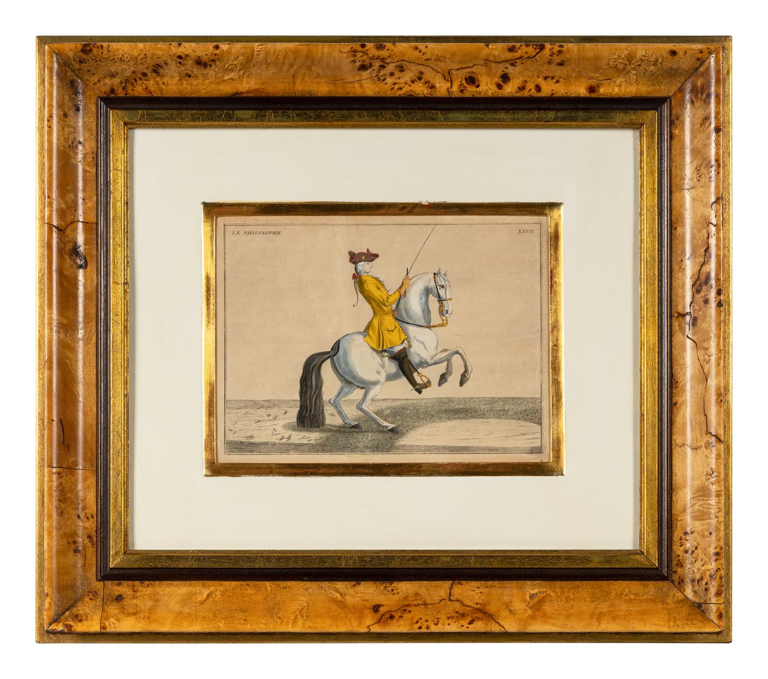 A Set of Four French Hand-Colored Engravings