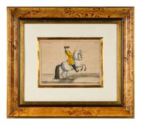 A Set of Four French Hand-Colored Engravings
