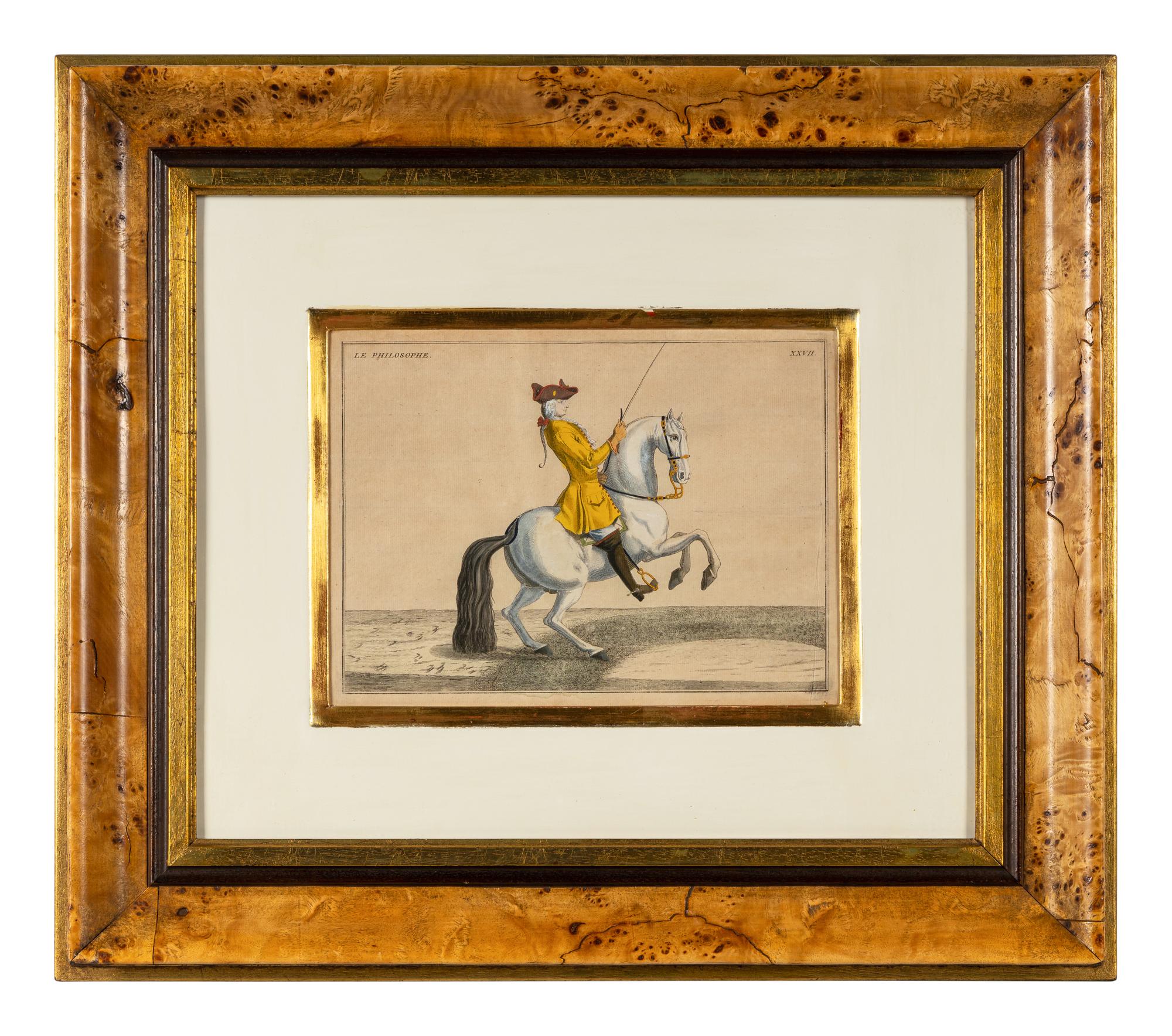 A Set of Four French Hand-Colored Engravings