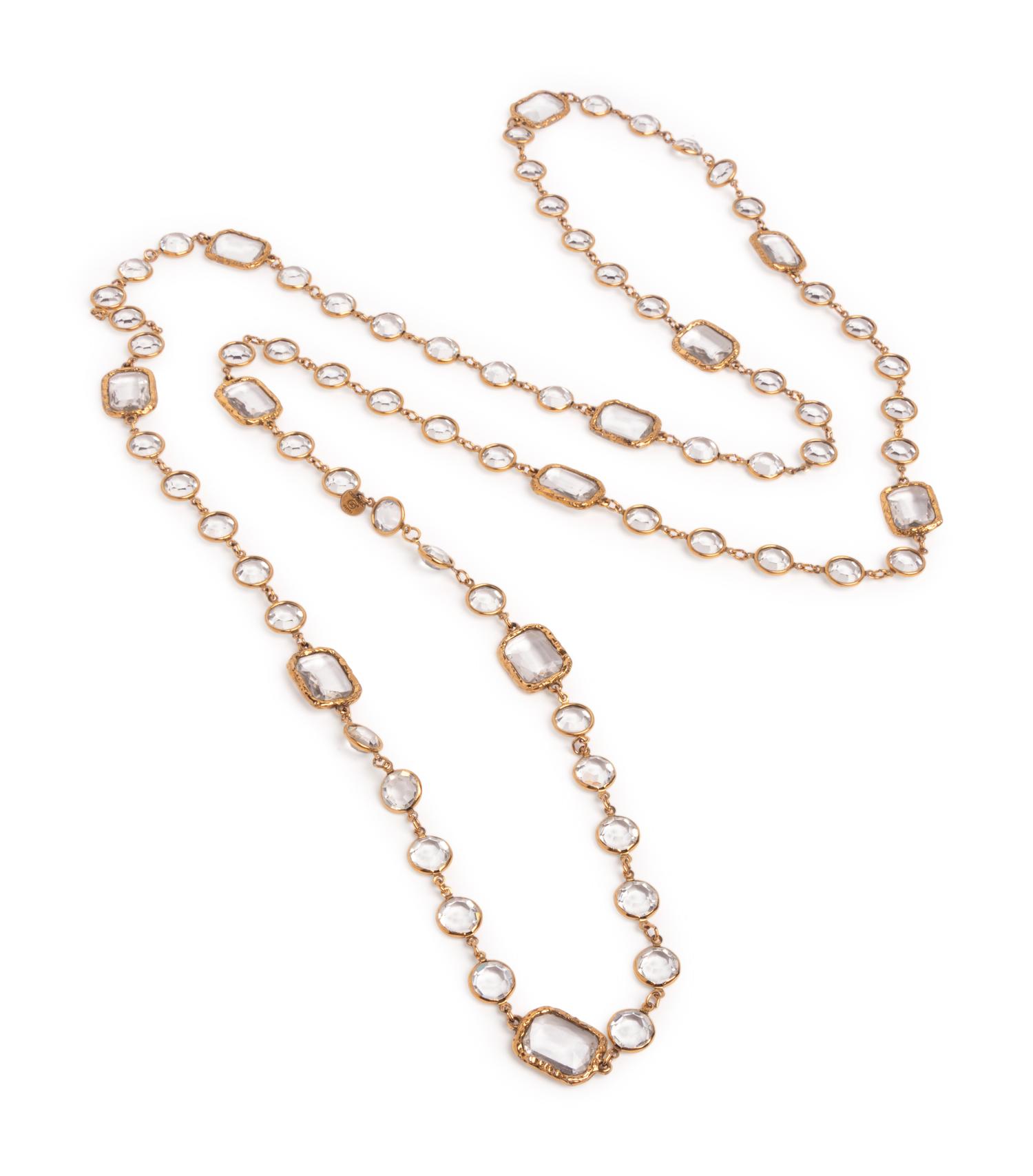 Chanel Clear Crystal Chiclets Sautoir, 1981