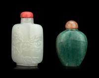 Two Chinese Hardstone Snuff Bottles