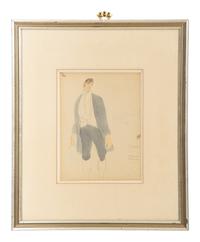 Three Framed Watercolor Costume Studies Attributed to Cecil Beaton