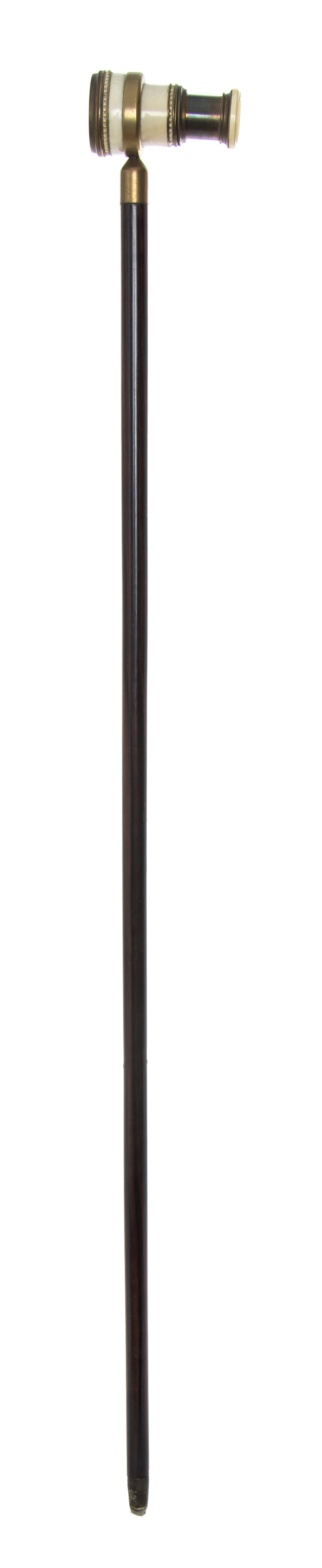 An American Monocular Handled Cane, Length of handle 2 x length overall 36 inches.