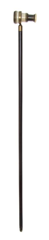 An American Monocular Handled Cane, Length of handle 2 x length overall 36 inches.
