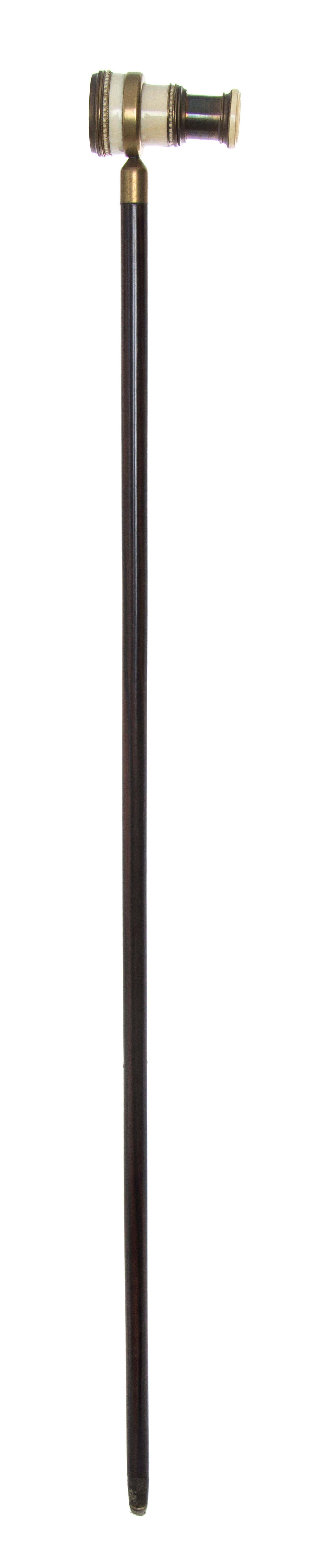 An American Monocular Handled Cane, Length of handle 2 x length overall 36 inches.
