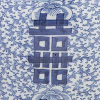 A Pair of Chinese Blue and White Porcelain Baluster Vases