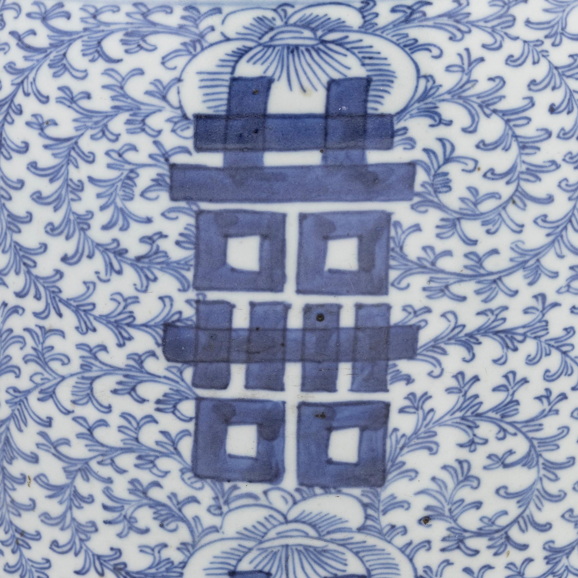 A Pair of Chinese Blue and White Porcelain Baluster Vases