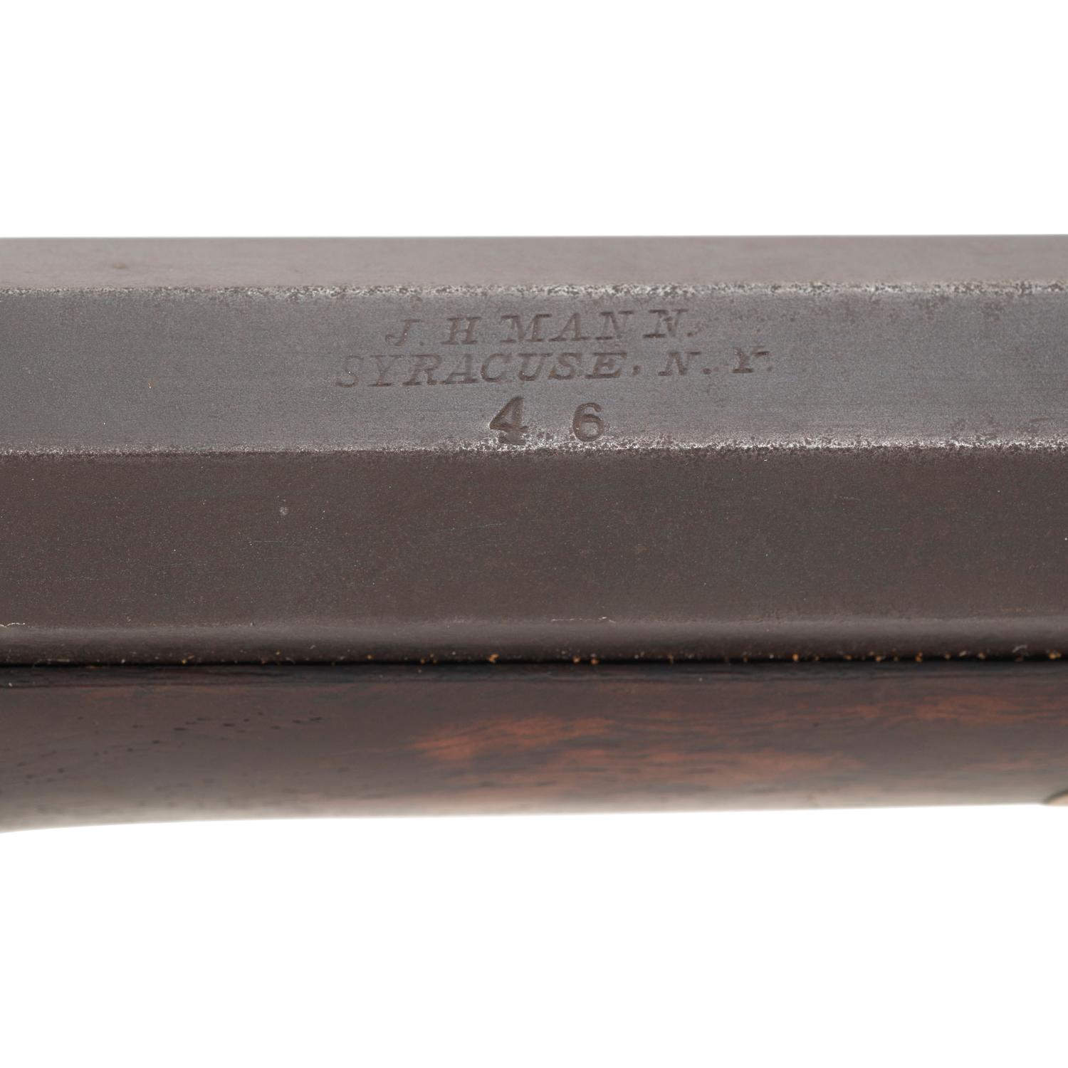 Half-Stock Percussion Rifle Retailer Marked by J.H. Mann of Syracuse, NY