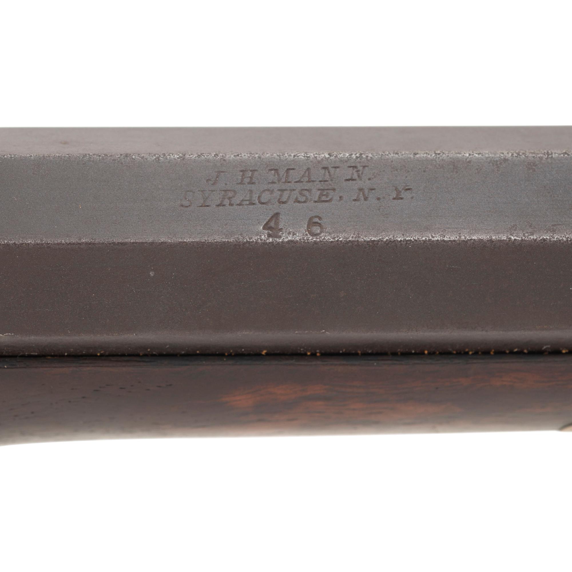Half-Stock Percussion Rifle Retailer Marked by J.H. Mann of Syracuse, NY