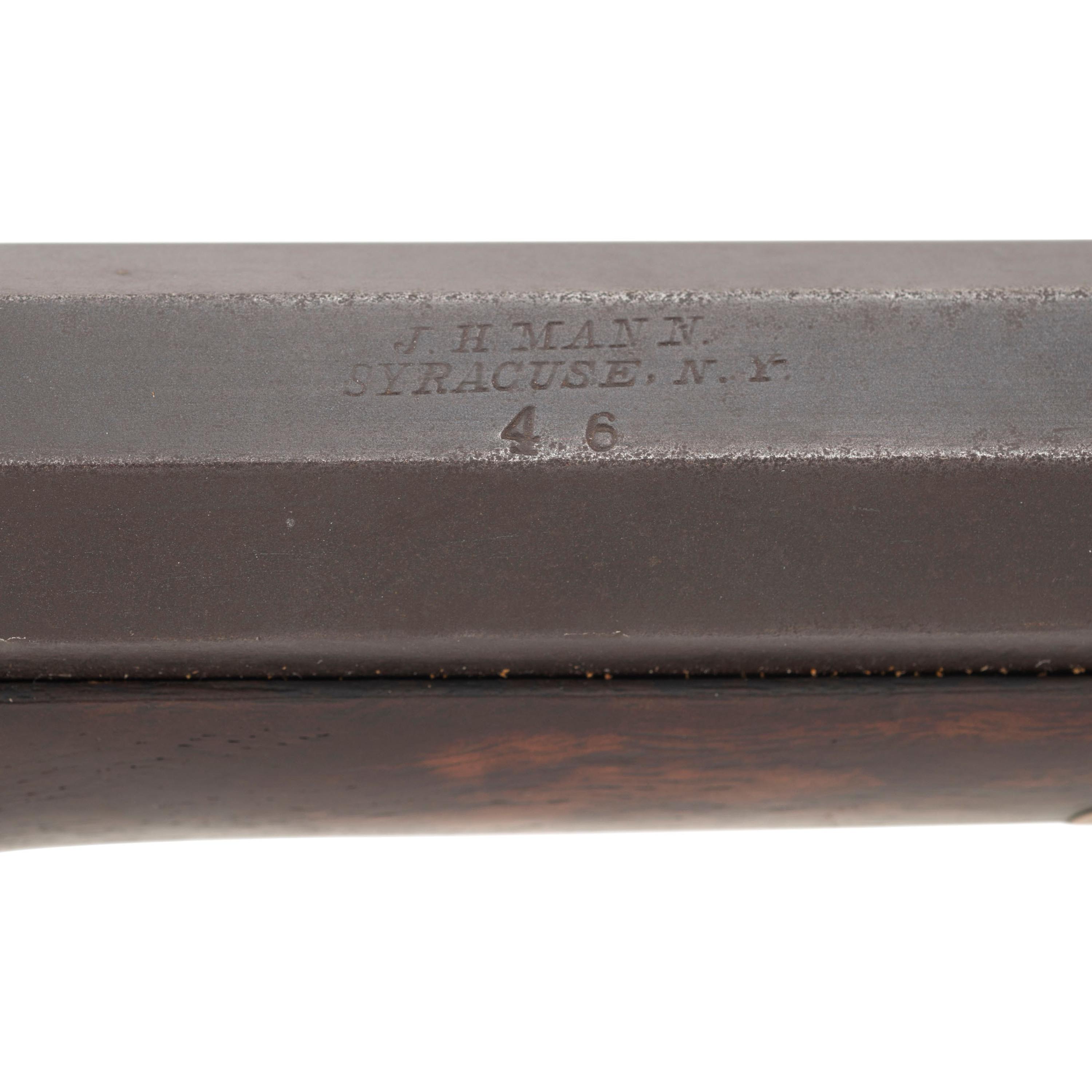 Half-Stock Percussion Rifle Retailer Marked by J.H. Mann of Syracuse, NY