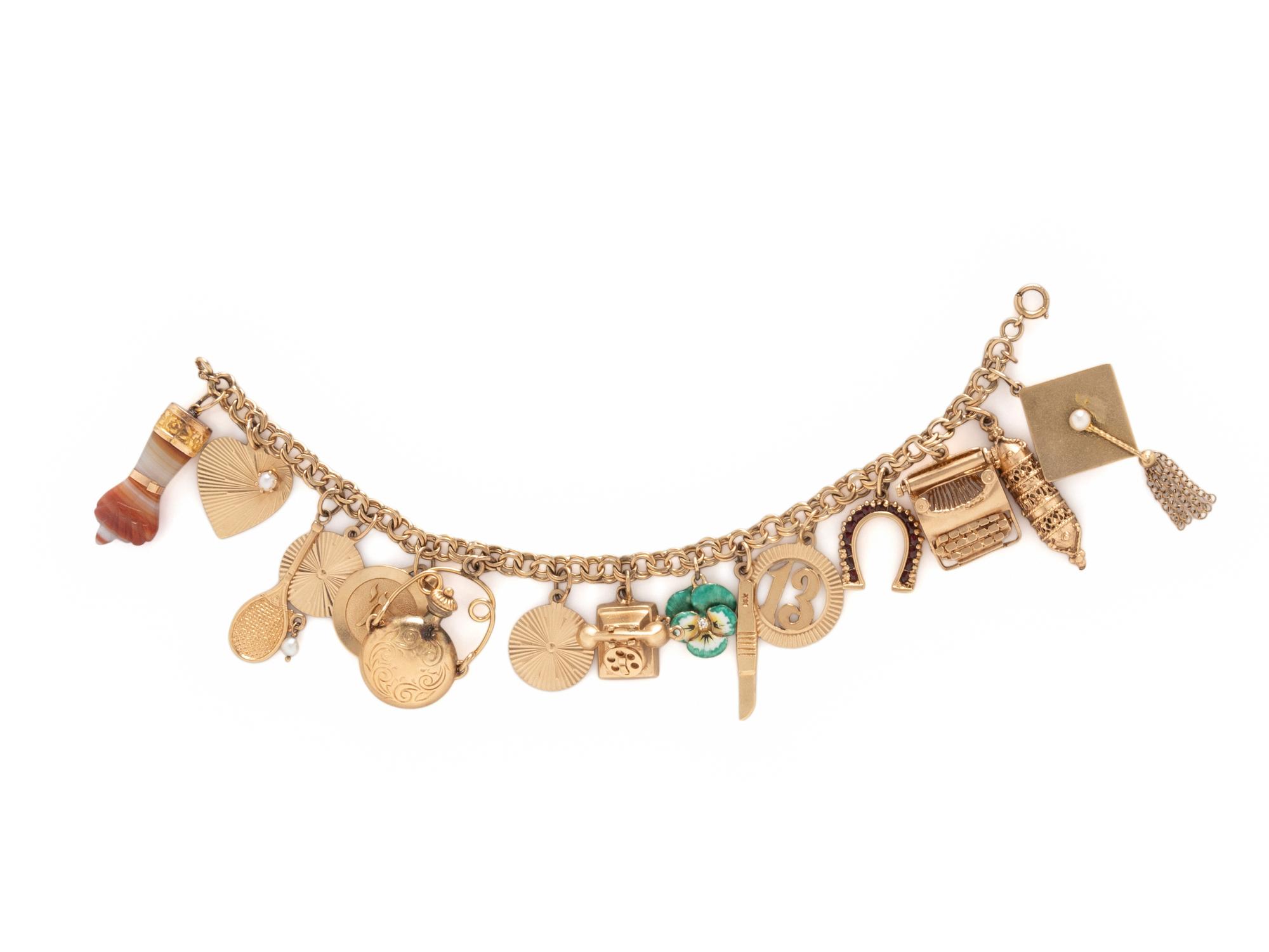 YELLOW GOLD CHARM BRACELET