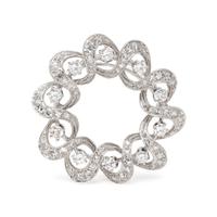 PLATINUM AND DIAMOND CIRCLE BROOCH/PENDANT