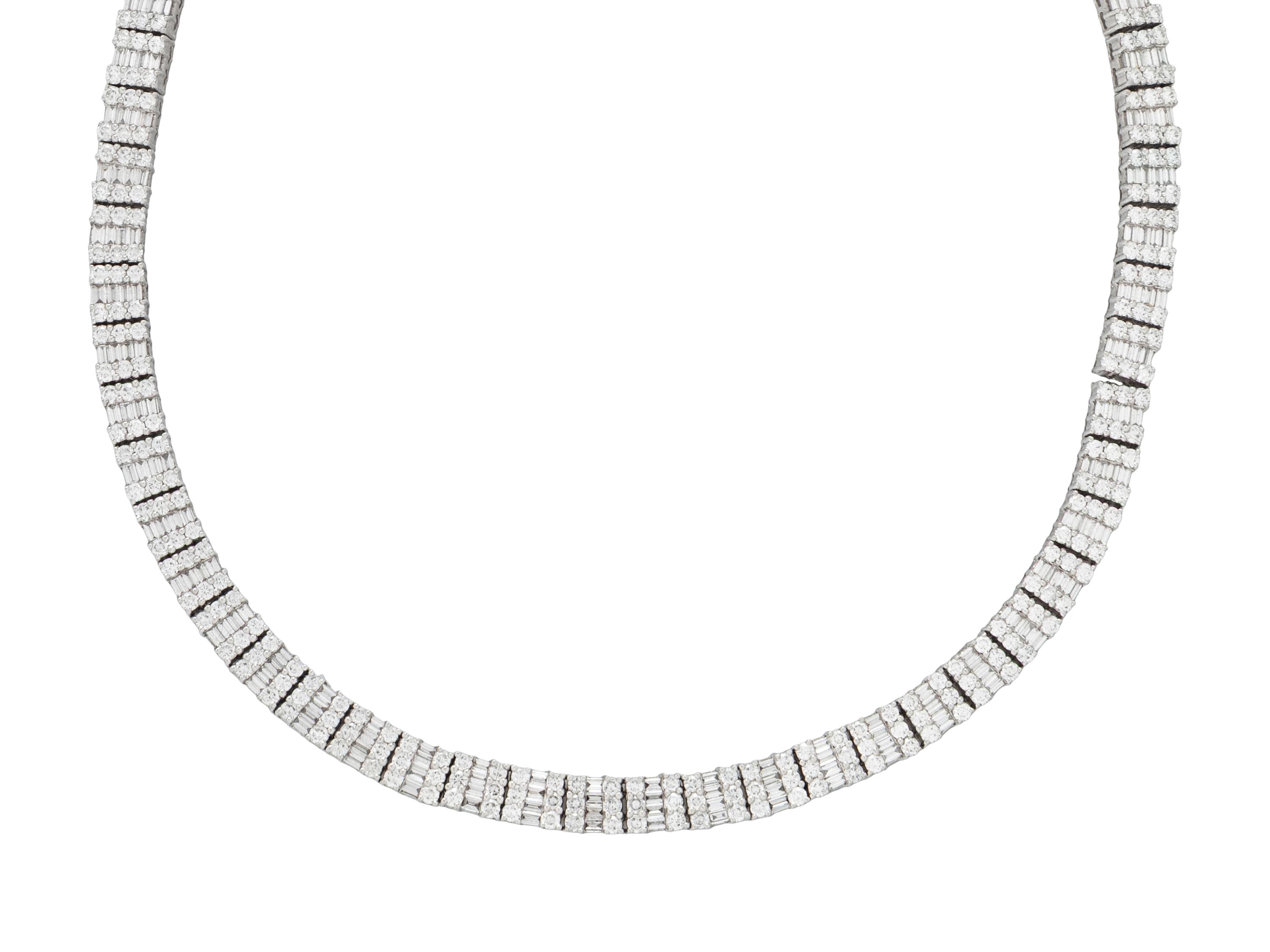 PLATINUM AND DIAMOND COLLAR NECKLACE