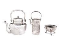 Three Japanese Silver Tea Wares