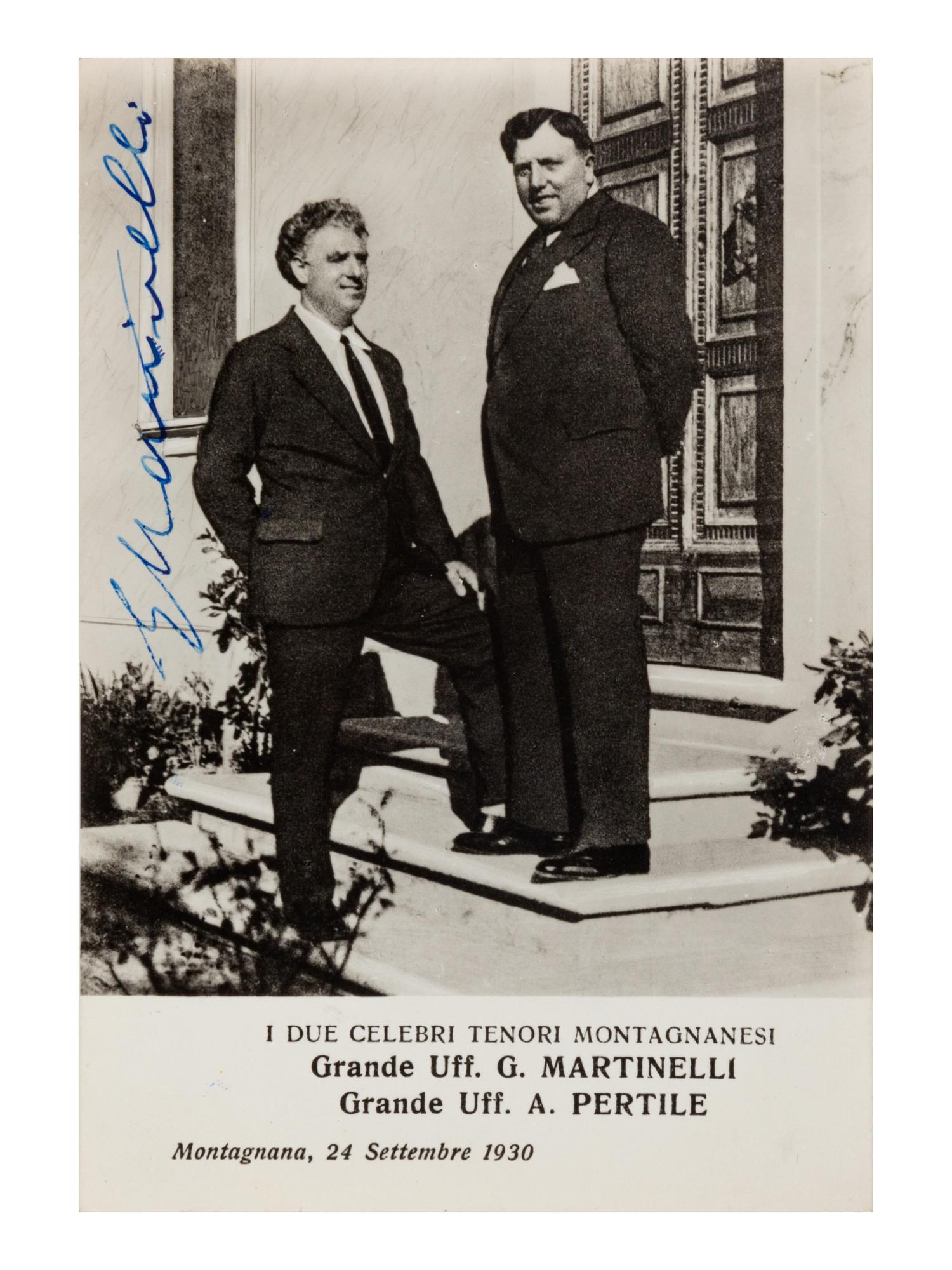 [20TH-CENTURY OPERA SINGERS]. A group of 6 photographs and photographic postcards of opera singers from the 1930s, most signed, comprising images of: