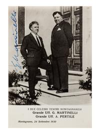 [20TH-CENTURY OPERA SINGERS]. A group of 6 photographs and photographic postcards of opera singers from the 1930s, most signed, comprising images of: