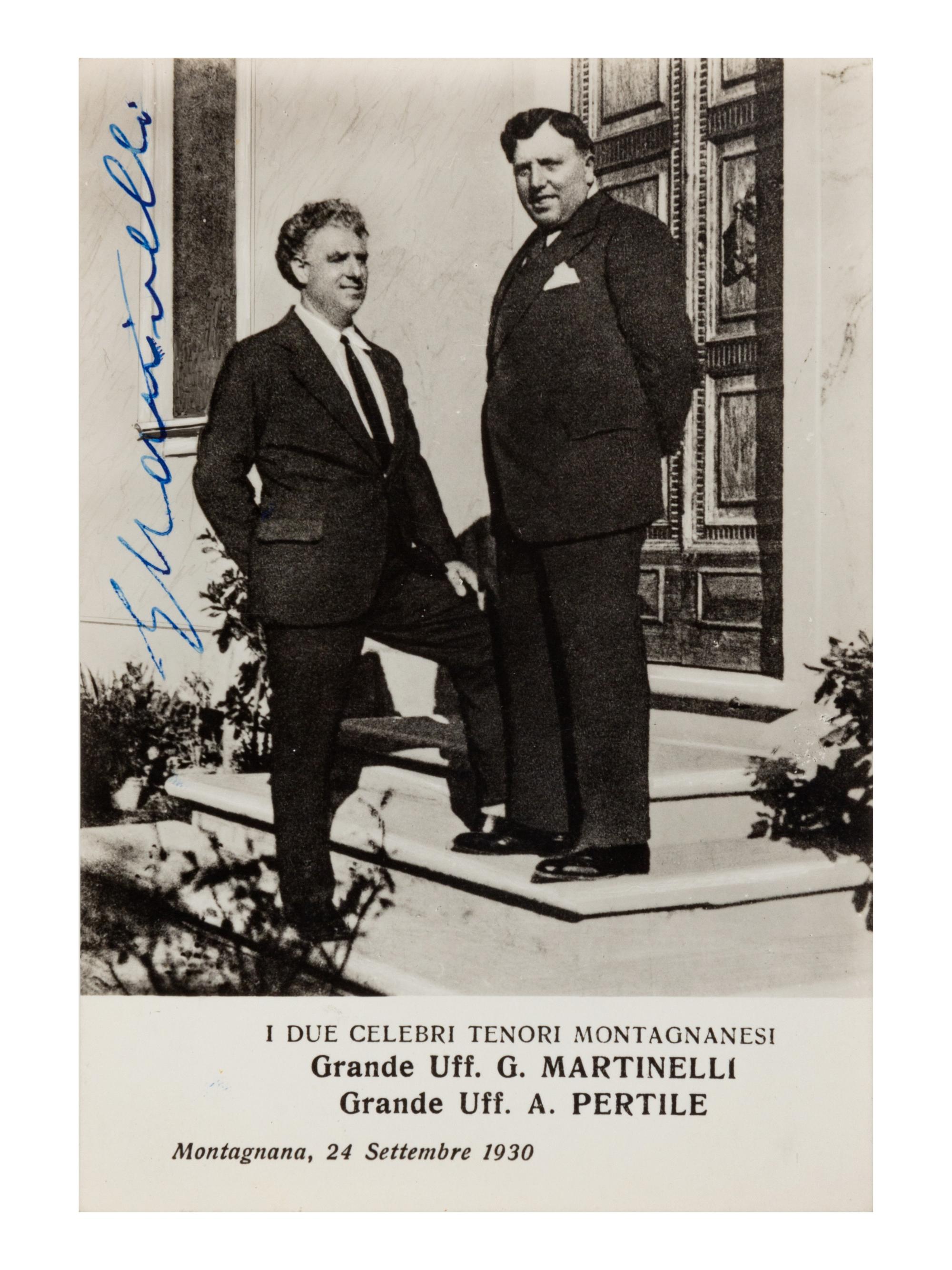 [20TH-CENTURY OPERA SINGERS]. A group of 6 photographs and photographic postcards of opera singers from the 1930s, most signed, comprising images of:
