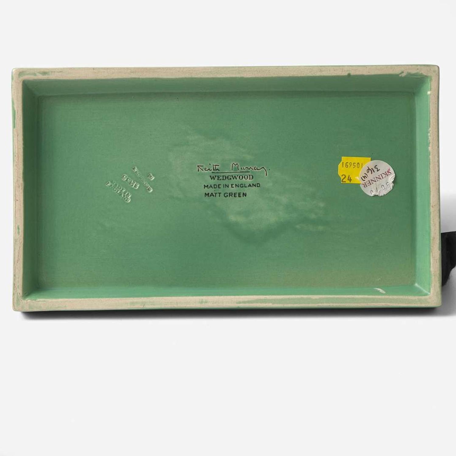 A Wedgwood Keith Murray (1892-1981) Designed Matt Green Inkstand UK, 1930s