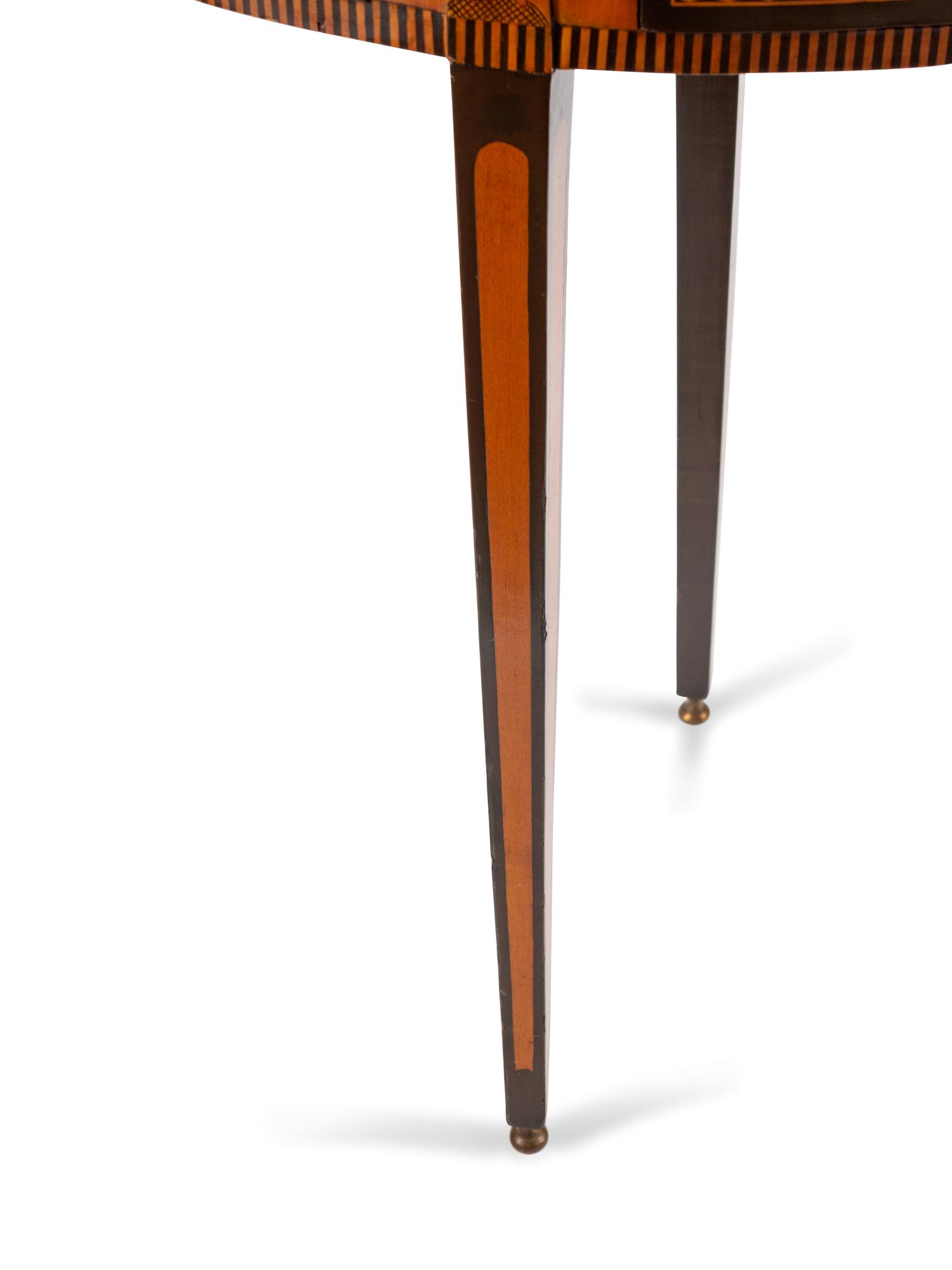 An Italian Neoclassical Inlaid Demilune Games Table — 19TH CENTURY