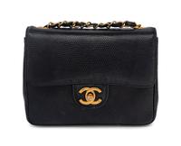Chanel Small Flap Bag in Navy Lizard, 1986-88