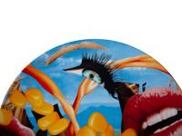 Two Porcelain Art Plates - Alex Katz Jessica , and Jeff Koons Lips — 20th Century