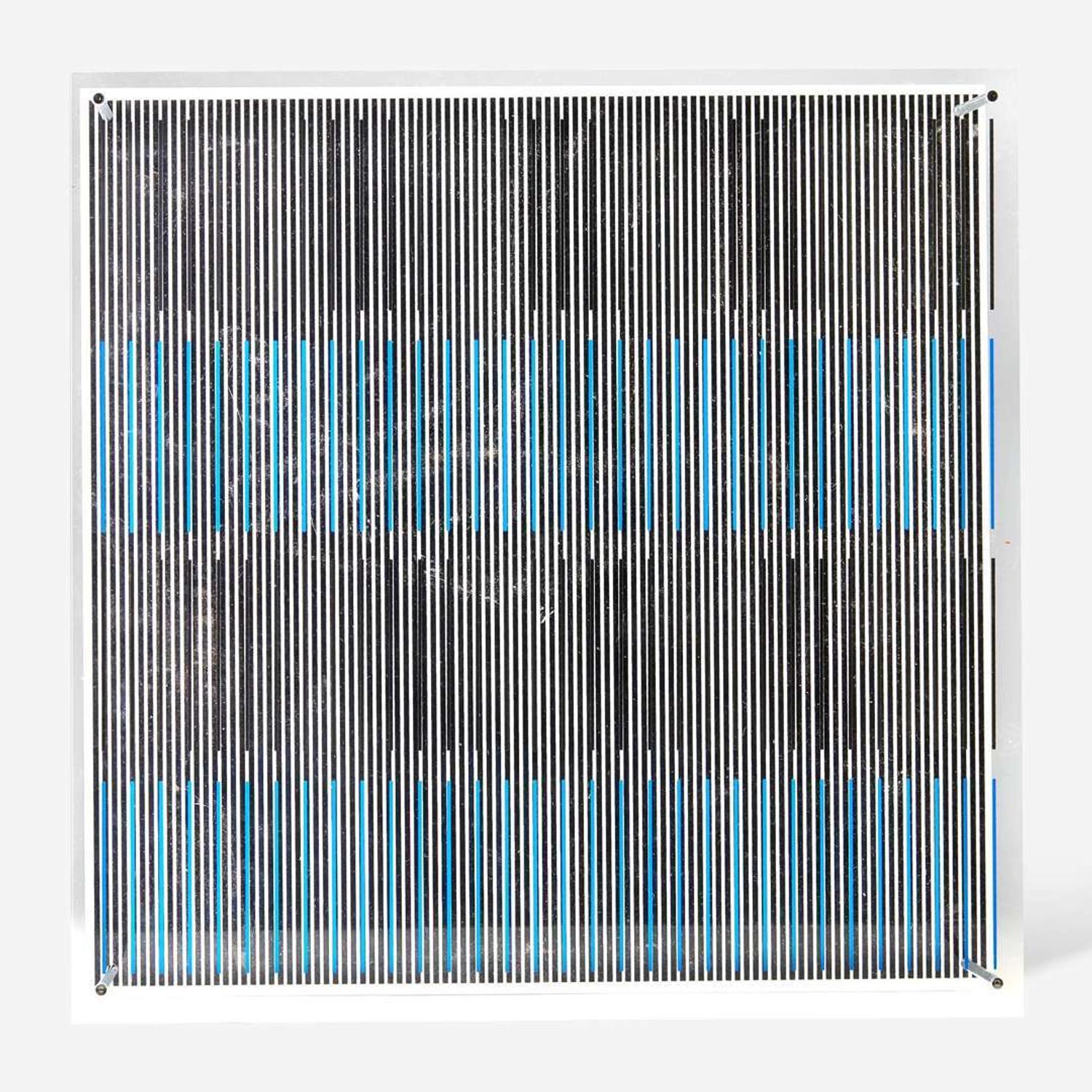 Jesús Rafael Soto (Venezuelan, 1923-2005) Tés azules y negras from Series Síntesis