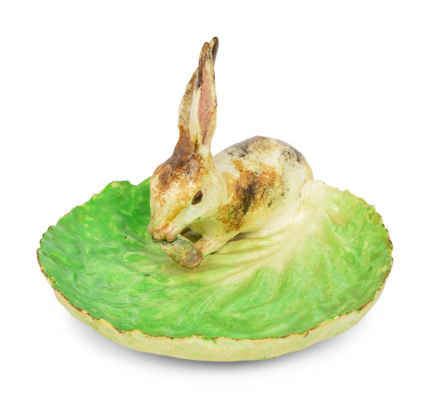An Early Dodie Thayer Lettuce and Rabbit Plate