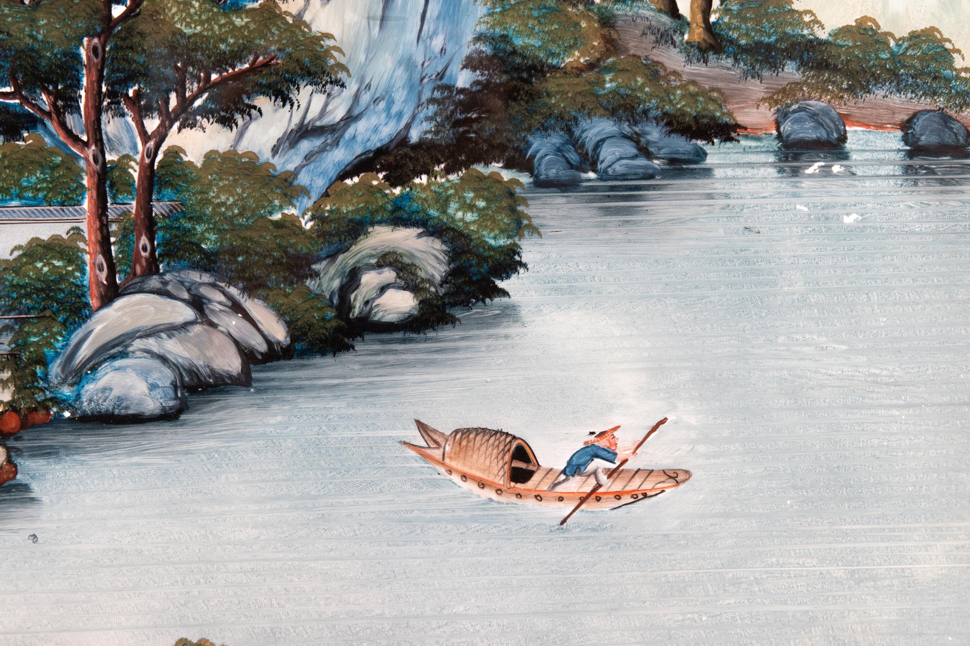 A Chinese Export Reverse Painted Glass Picture