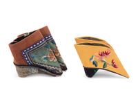 Two Pairs of Chinese Embroidered Lady's 'Lotus' Shoes