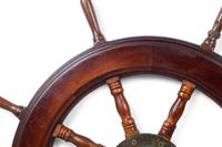 A Brass and Mahogany Ship's Wheel — EARLY 20TH CENTURY