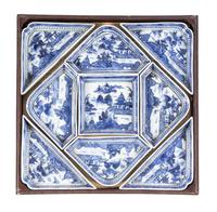 A Set Of Chinese Export Canton Blue and White Sweetmeat Dishes