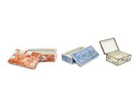 Three Chinese Porcelain Rectangular Covered Boxes