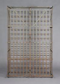 A French Iron Wine Vault, Height 64 1/4 x width 40 x depth 22 inches.