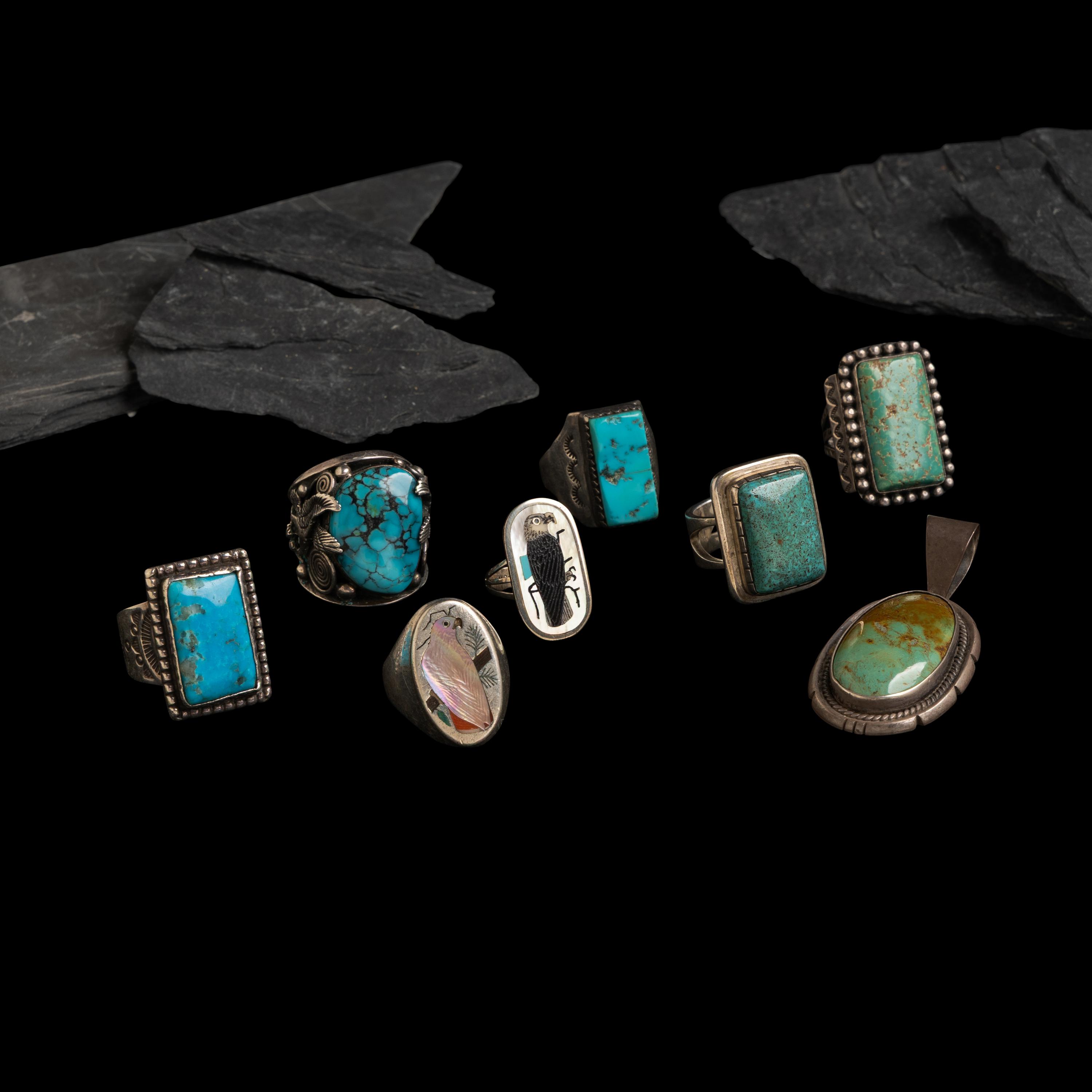 Navajo and Zuni Rings and Pendant