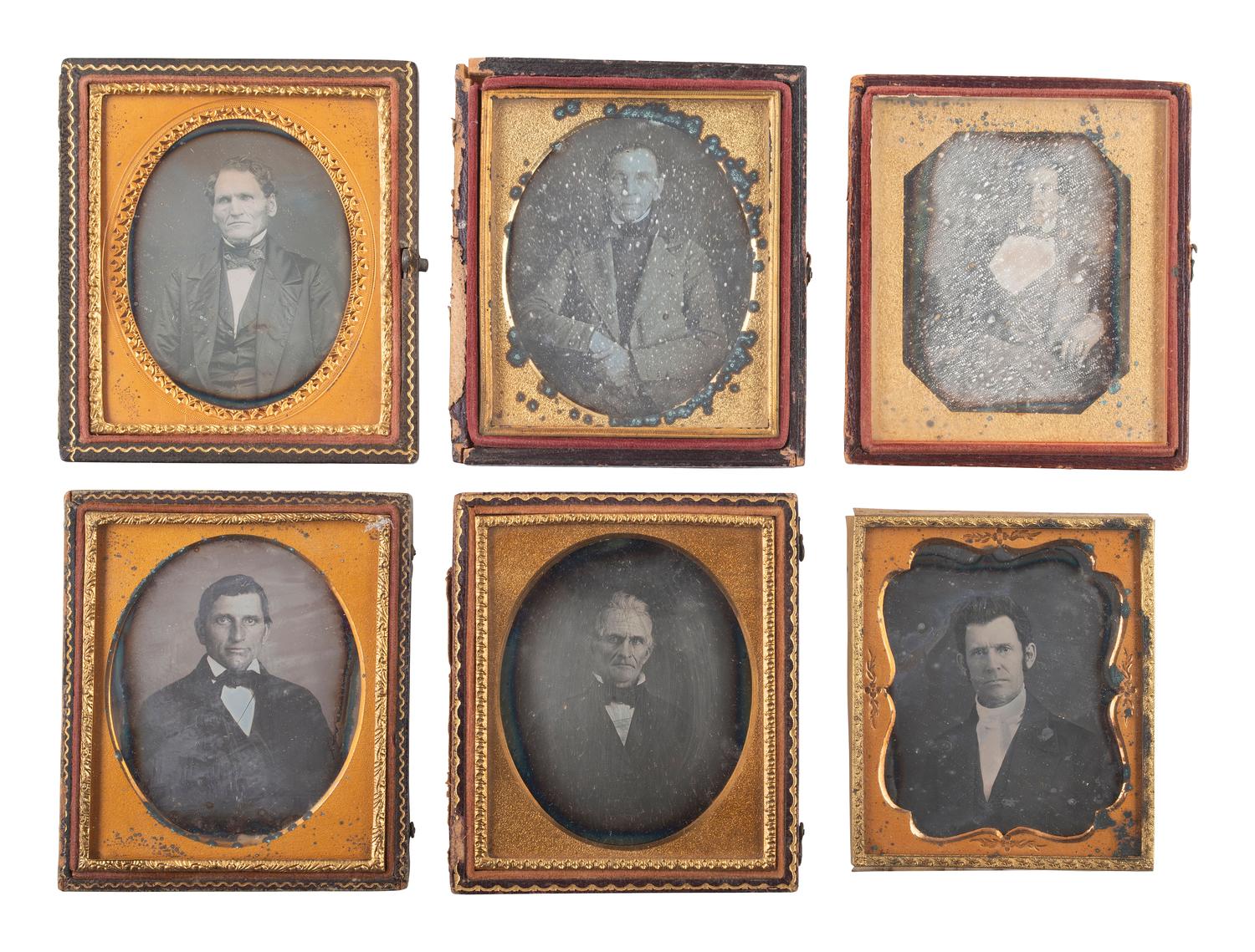 [EARLY PHOTOGRAPHY]. 27 sixth plate daguerreotypes of middle aged or elderly men.