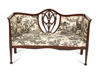 A Hepplewhite Style Carved Mahogany Settee