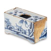 An English Delftware Flower Brick