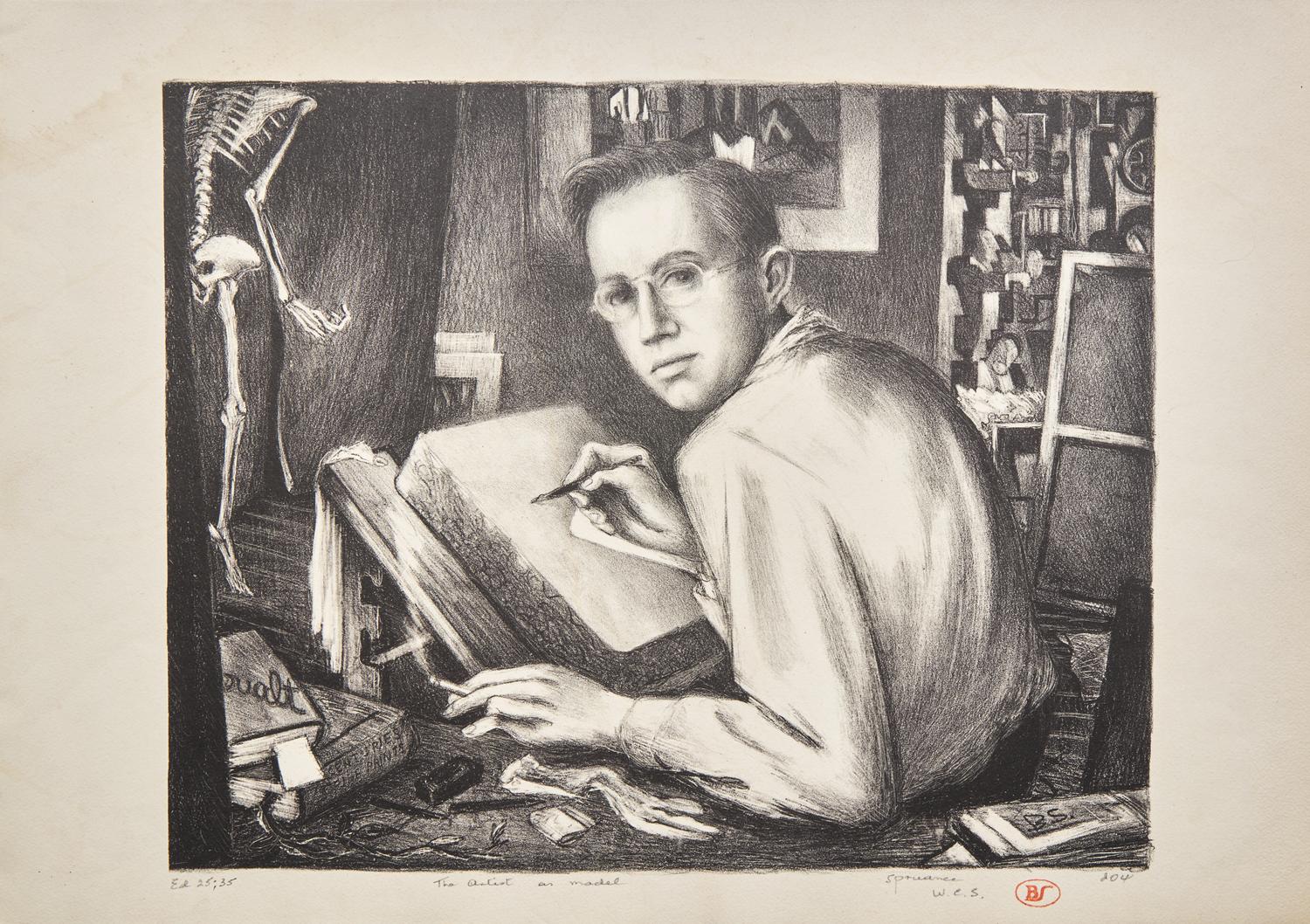 The Artist as Model (Self Portrait at Stone) , 1942