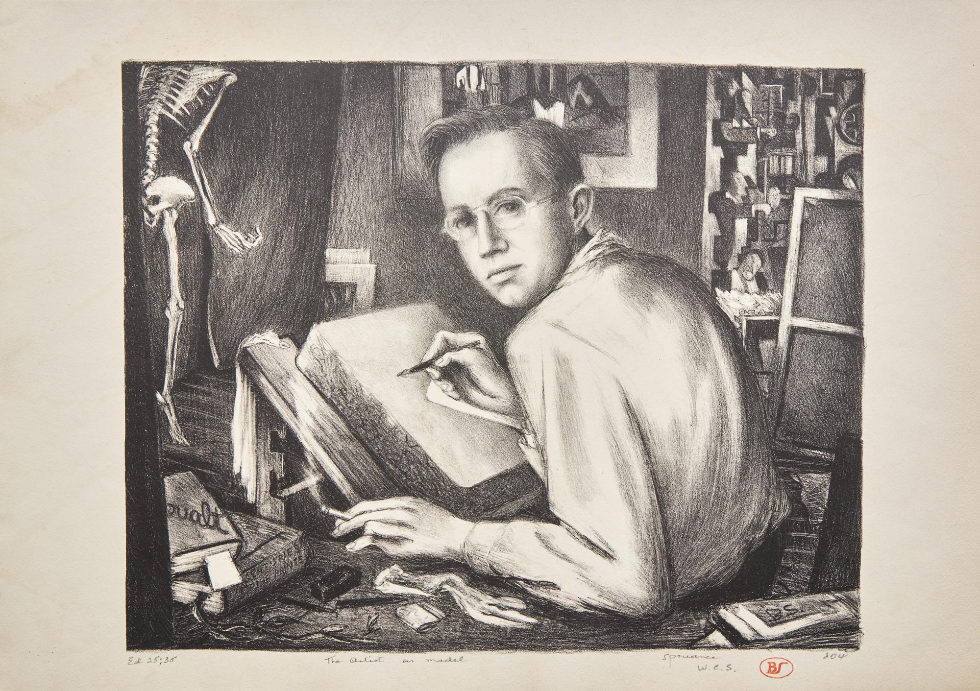 The Artist as Model (Self Portrait at Stone) , 1942