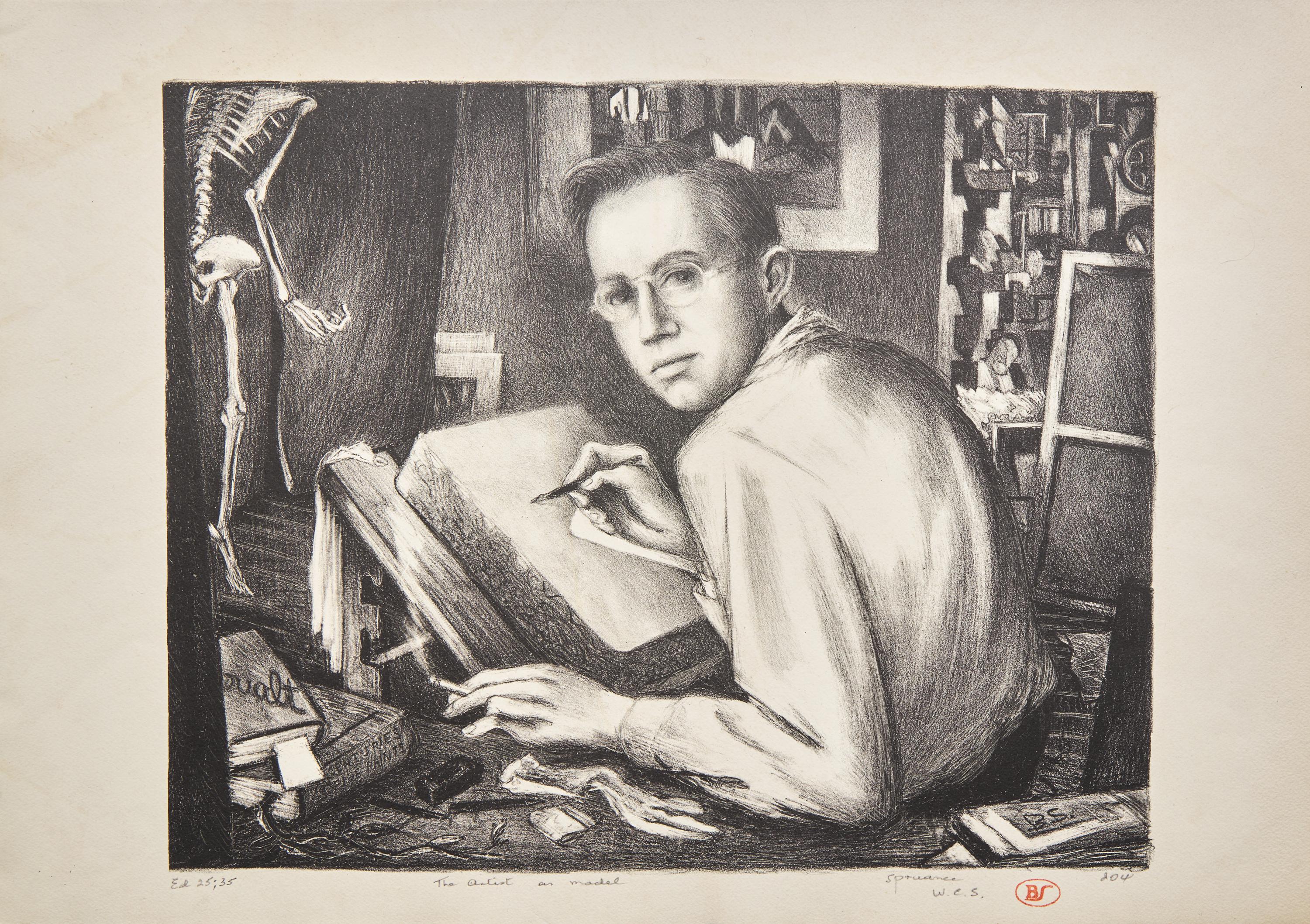 The Artist as Model (Self Portrait at Stone) , 1942