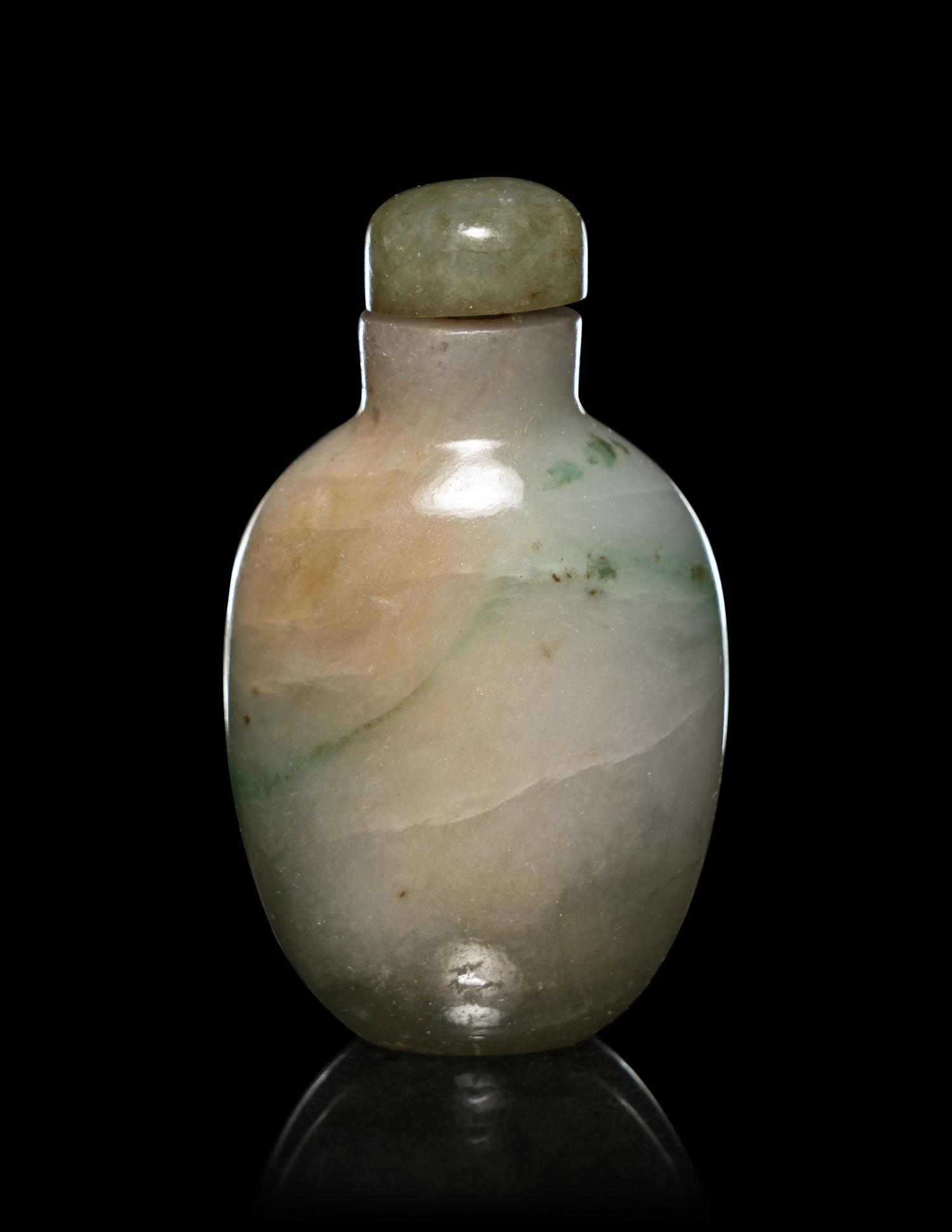 Two Green Jadeite Snuff Bottles