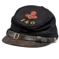 140th Pennsylvania Infantry II Corps enlisted man's forage cap identified to Philip A. Cooper, Company C.